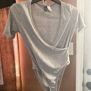 H&M Divides gray bodysuit size S
